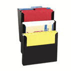 STEELMASTER by MMF Industries Steelmaster Wall File Kit, Letter, Three Pocket, Black MMF2713WFBK