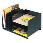 STEELMASTER by MMF Industries Vertical/Horizontal Combo Organizer, Six Sections, Steel, 15 x 11 x 8 1/8, Black MMF26420HV004