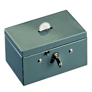 STEELMASTER Small Cash Box with Coin Slot, Disc Lock, Gray (221533001)