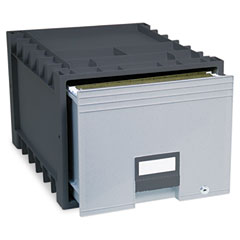 Storex Archive Drawer for Letter Files Storage Box, 18" Depth, Black/Gray STX61178U01C