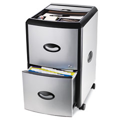 Storex Mobile Filing Cabinet With Metal Siding, 19w x 15d x 23h, Black/Silver STX61352U01C