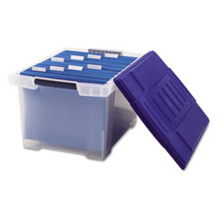 Storex Plastic File Tote Storage Box, Letter/Legal, Snap-On Lid, Clear STX61508U01C