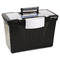 Storex Portable File Storage Box w/Organizer Lid, Letter/Legal, Black STX61510U01C