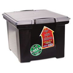 Storex Portable File Tote w/Locking Handle Storage Box, Letter/Legal, Black STX61543U01C