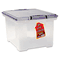 Storex Portable File Tote w/Locking Handle Storage Box, Letter/Legal, Clear STX61530U01C
