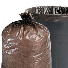 Stout Total Recycled Content Trash Bags, 65 gal, 1.5mil, 50 x 51, Brown, 100/Carton STOT5051B15