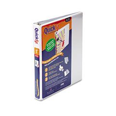 Stride Quick Fit D-Ring View Binder, 1" Capacity, White STW87010