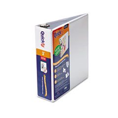 Stride Quick Fit D-Ring View Binder, 3" Capacity, White STW87050