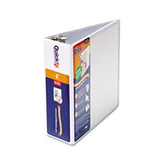 Stride Quick Fit D-Ring View Binder, 4" Capacity, White STW87060