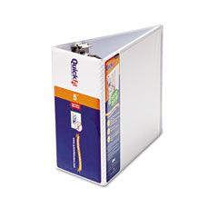 Stride Quick Fit D-Ring View Binder, 5" Capacity, White STW87070