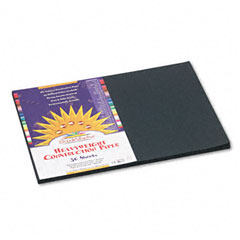 SunWorks Construction Paper, 58 lbs., 12 x 18, Black, 50 Sheets/Pack PAC6307