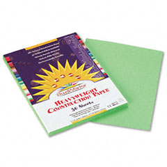 SunWorks Construction Paper, 58 lbs., 9 x 12, Light Green, 50 Sheets/Pack PAC8103