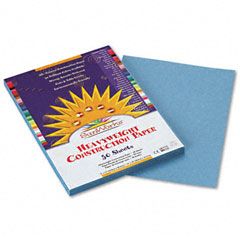SunWorks Construction Paper, 58 lbs., 9 x 12, Sky Blue, 50 Sheets/Pack PAC7603