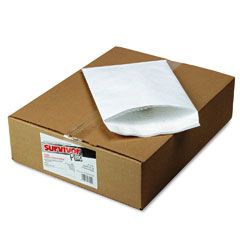 SURVIVOR Tyvek Air Bubble Mailer, Self-Seal, Side Seam, 9 x 12, White, 25/Box QUAR7525