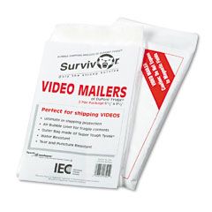 SURVIVOR Tyvek Air Bubble Video Mailer, Flap-Stik, Side Seam, 6 1/2 x 9, White, 2/Pack QUAR7505