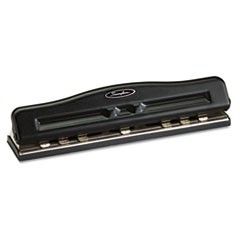 Swingline 11-Sheet Desktop Punch, Seven-Hole Punch, 9/32" Holes, Black/Chrome SWI74027