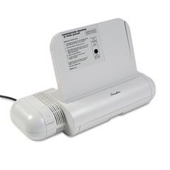 Swingline 28-Sheet Commercial Electric Three-Hole Punch, 9/32" Holes, Platinum SWI74535