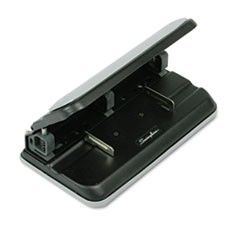 Swingline 32-Sheet Easy Touch Three- to Seven-Hole Punch, 9/32" Holes, Black/Gray SWI74300