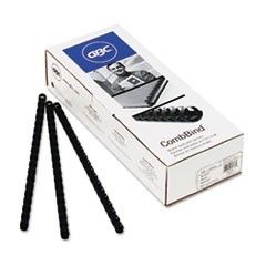 Swingline GBC CombBind Premium Matte Spines, 3/8" Diameter, 55 Sheet Capacity, Black, 100/Pack GBC4090308
