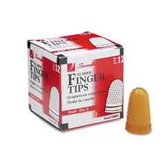 Swingline Rubber Finger Tips, Size 11, Small, Amber, 12/Pack SWI54031
