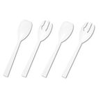 Tablemate Table Set Plastic Serving Forks & Spoons, White, 2/Pack, 12 Packs/Box TBLW95PK4