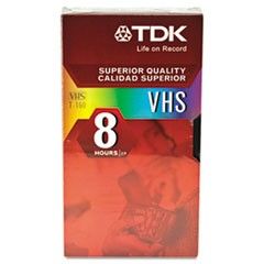 TDK Standard Grade VHS Videotape Cassette, 8 Hours, Each TDK38030