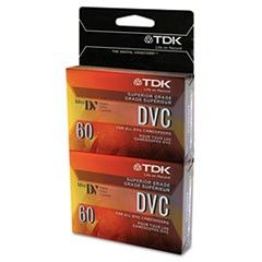 TDK Superior Grade DVC Camcorder Videotape Cassette, 60 Minutes, 2/Pack TDK38630