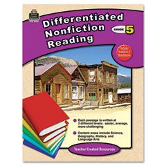 Teacher Created Resources Differentiated Nonfiction Reading, Grade 5, 96 Pages TCR2922