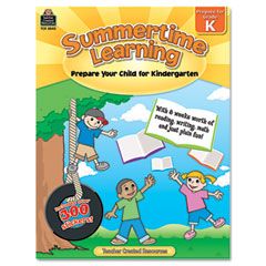 Teacher Created Resources Summertime Learning, Reading, Writing, Math, Grade K, 112 Pages TCR8840