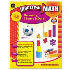 Teacher Created Resources Targeting Math, Geometry, Chance and Data, Grades 1-2, 112 Pages TCR8991