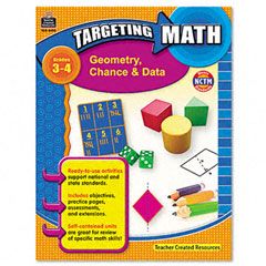 Teacher Created Resources Targeting Math, Geometry, Chance and Data, Grades 3-4, 112 Pages TCR8995