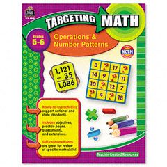 Teacher Created Resources Targeting Math, Operations and Number Patterns, Grades 5-6, 112 Pages TCR8998
