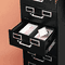 Tennsco 8-Drawer File Cabinet For 3 x 5 & 4 x 6 Cards, 15w x 52h, Black TNNCF846BK