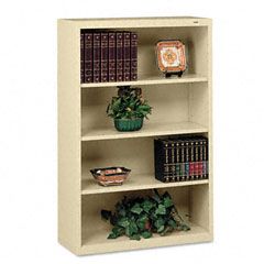 Tennsco Metal Bookcase, 4 Shelves, 34-1/2w x 13-1/2d x 52-1/2h, Sand TNNB53SD