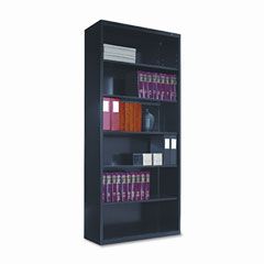 Tennsco Metal Bookcase, 6 Shelves, 34-1/2w x 13-1/2d x 78h, Black TNNB78BK
