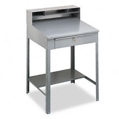 Tennsco Open Steel Shop Desk, 34-1/2w x 29d x 53-3/4h, Medium Gray TNNSR57MG