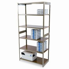 Tennsco Regal Shelving Starter Set, 6 Shelves, 36w x 18d x 76h, Sand TNNRGL1836SSD