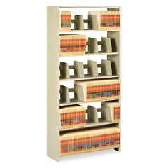 Tennsco Snap-Together Open Shelving Steel 6-Shelf Closed Starter Set, 36 x 12 x 76, Sand TNN1276PCSD
