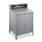 Tennsco Steel Cabinet Shop Desk, 36w x 30d x 53-3/4h, Medium Gray TNNSR58MG