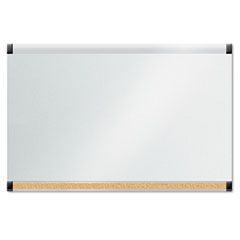 The Board Dudes GlassX Frosted Glass, 35 x 23 Combo Dry Erase Board and Bulletin Bar, Unframed BDU17007BDUA