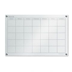 The Board Dudes GlassX Frosted Glass Dry Erase Board with Monthly Planner, 35 x 23, Unframed BDU46008UA1