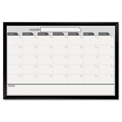 The Board Dudes Magnetic Dry Erase Board, 36 x 24, Black/White Calendar with Black-Painted Frame BDU17006BDVA