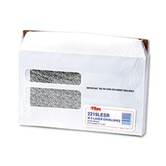 TOPS Double Window Tax Form Envelope/W-2 Laser Forms,9x5-5/8,50/Pack TOP2219LESR