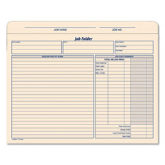 TOPS Jacket Style Job Folders, Straight, Index Top Tab, Letter, Manila, 20/Pack TOP3440