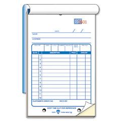 TOPS Sales Slip Book, 5-1/2 x 7-7/8, Two-Part Carbonless, 50 Sets/Book TOP46350