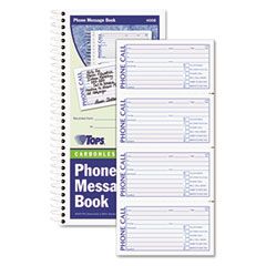 TOPS Spiralbound Message Book, 2-3/4 x 5, Carbonless Duplicate, 600-Set Book TOP4008