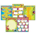 TREND Learning Chart Combo Pack, Frog-tastic! Classroom Basics, 17w x 22, 5/Pack TEPT38970