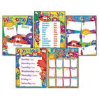 TREND Learning Chart Combo Pack, Furry Friends Classroom Basics, 17w x 22, 5/Pack TEPT38964