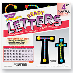 TREND Ready Letters Alpha-Beads Letter Combo Pack, Black,Multiple Colors, 4"h, 216/Set TEPT79755MP