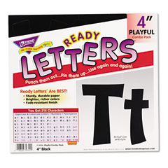 TREND Ready Letters Playful Combo Set, Black, 4"h, 216/Set TEPT79741
